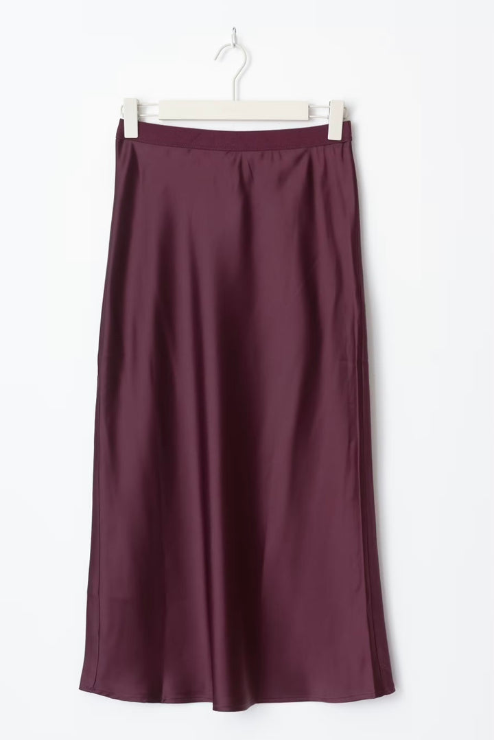 GINA TRICOT Rock, Satinoptik, Burgund