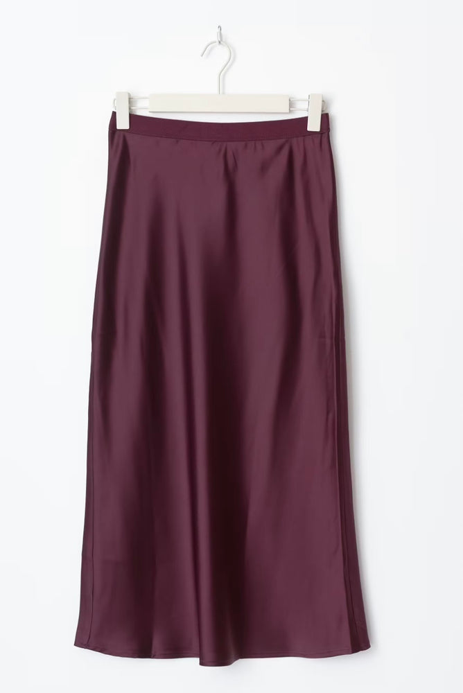 GINA TRICOT Rock, Satinoptik, Burgund