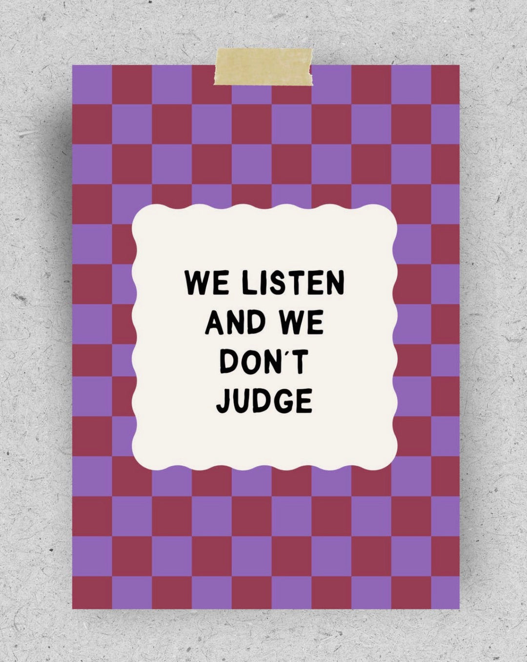 POSTKARTE We listen and we don´t jugde
