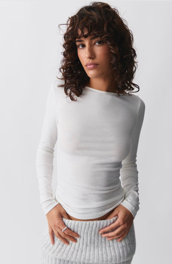 GINA TRICOT Basic Long Sleeve Offwhite