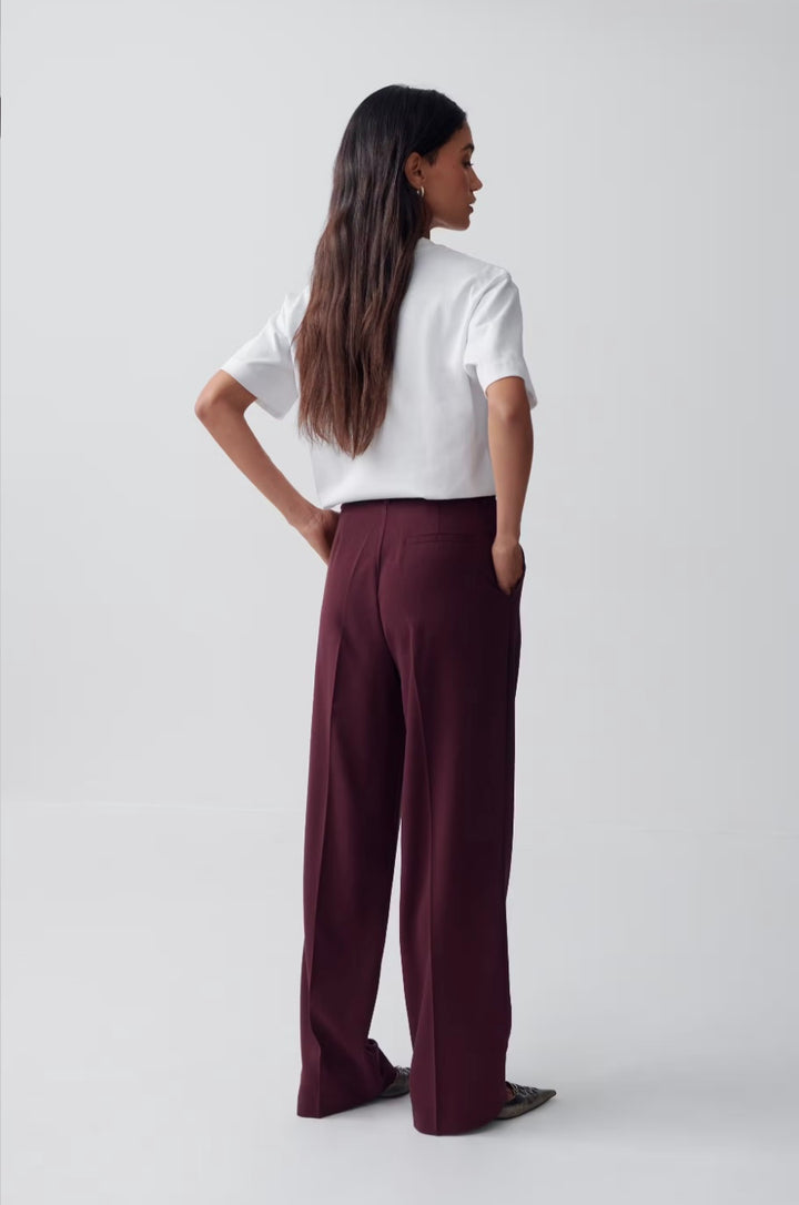 GINA TRICOT weite Hose, Burgund