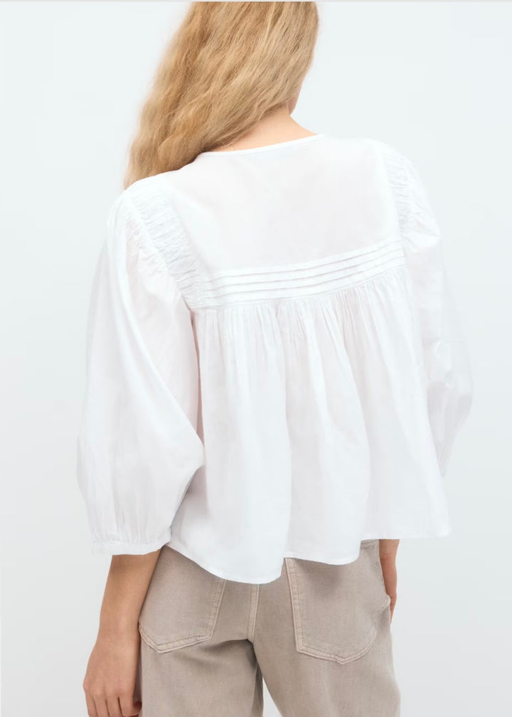 GINA TRICOT Bluse, Boho, Weiß