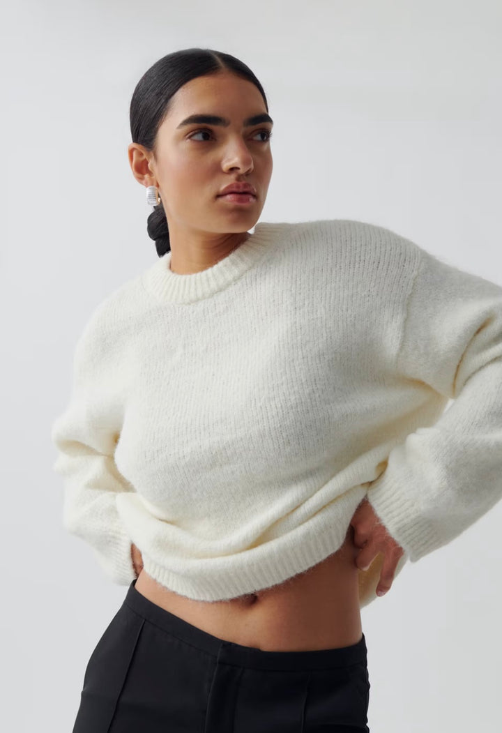 GINA TRICOT Pullover Boxy, Weiß