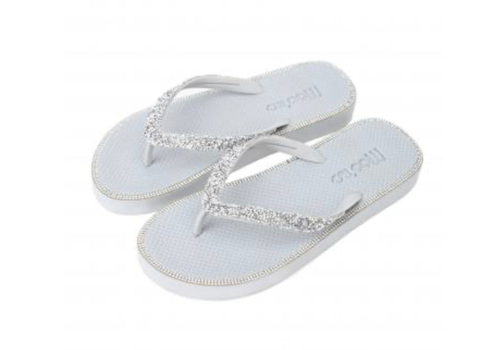 MOO'ILO Schuhe Flipis, Glitzerstreifen, SILBER