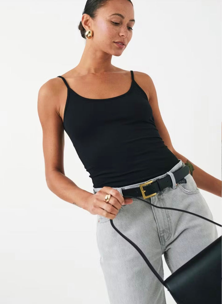 GINA TRICOT Basic Top, Schwarz