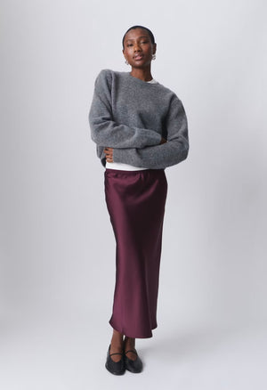 GINA TRICOT Rock, Satinoptik, Burgund