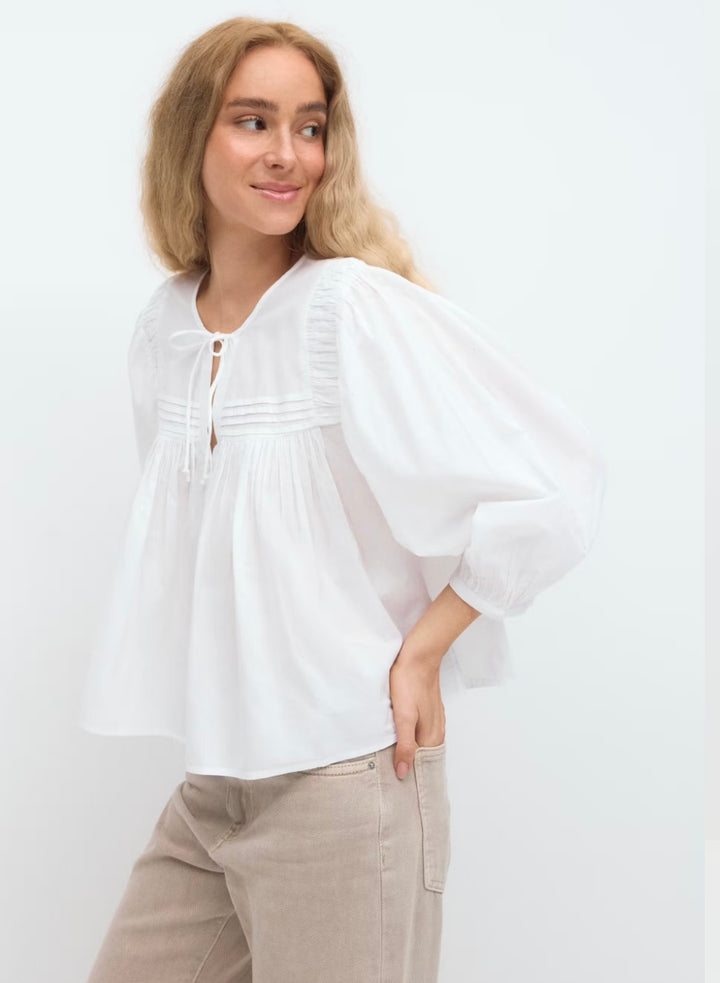 GINA TRICOT Bluse, Boho, Weiß