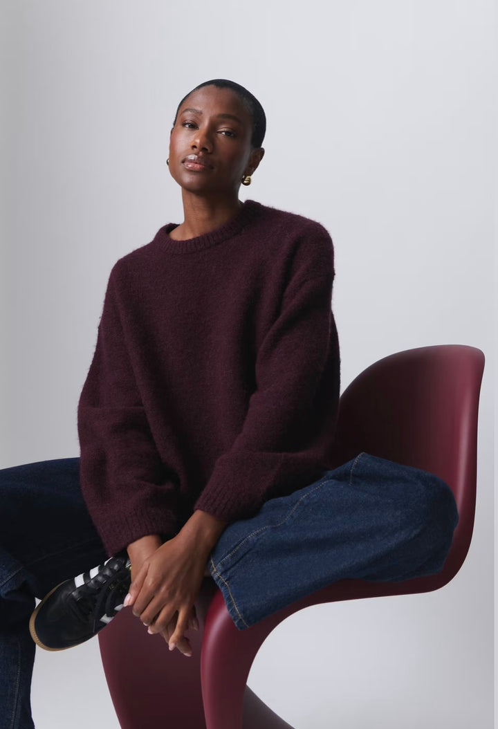 GINA TRICOT Pullover Weinrot