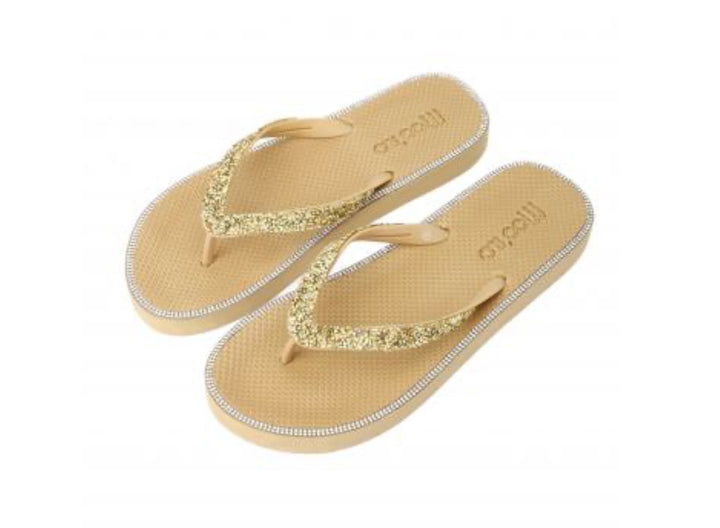 MOO'ILO Schuhe Flipis, Glitzerstreifen, GOLD