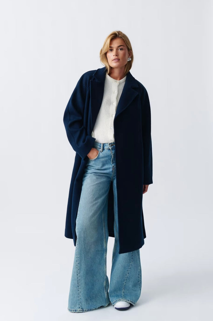 GINA TRICOT Mantel, lang, Dunkelblau