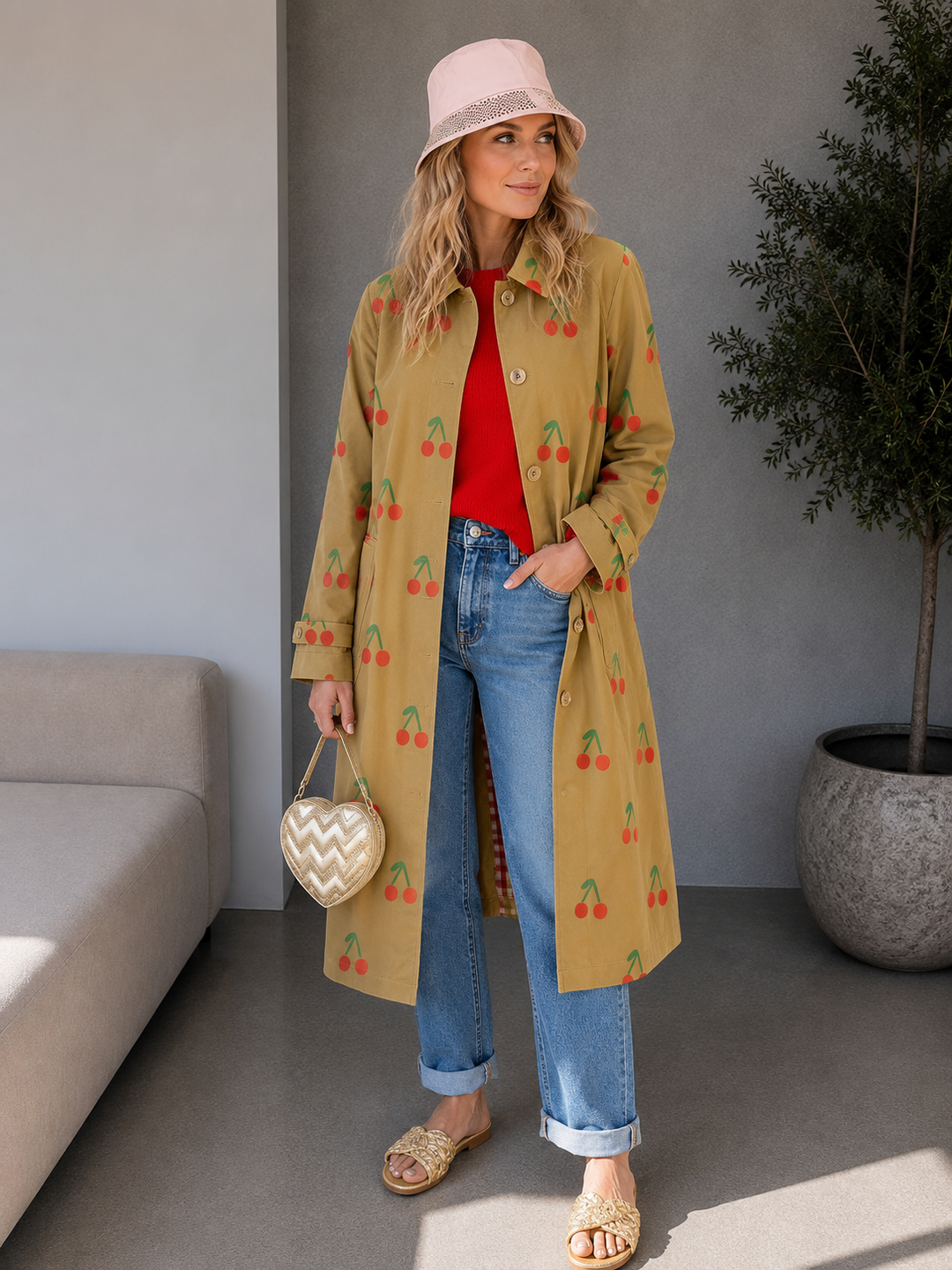 DIXIE Denim Mantel Kirschen