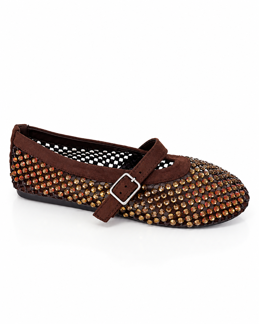 GLITZERSCHUHE all over, Mesh, Farbe Coffee Braun