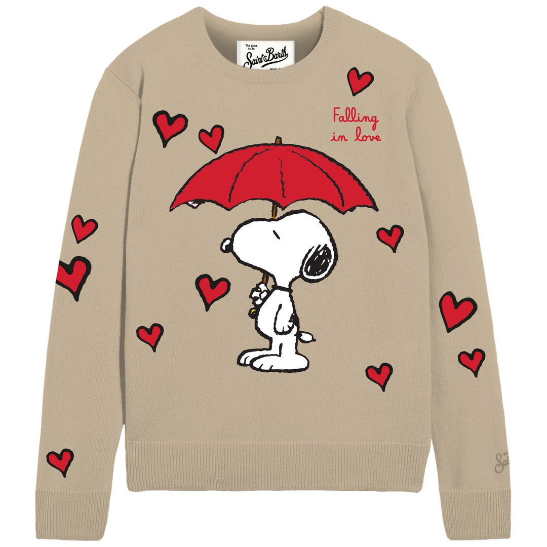 MC2 Saint Barth Pullover Strick Peanuts™ Snoopy, falling in love, Farbe Beige