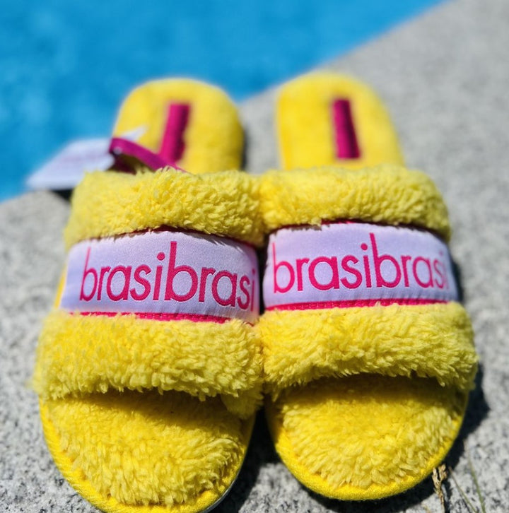 BRASI&BRASI Teddy Slipper, Farbe Gelb