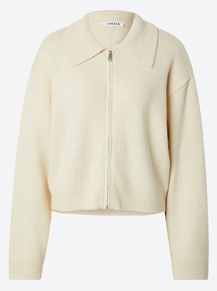 EDITED Cardigan Strickjacke Edda, mit Reißverschluss, Farbe Creme
