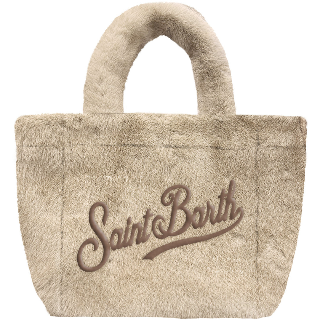 MC2 SAINT BARTH Tasche Vanity Soft Plüsch Fantasia Crema/Braun