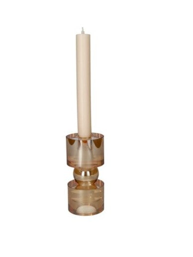 TEELICHT-/KERZENHALTER SARI, Kristallglas, Farbe Amber Braun
