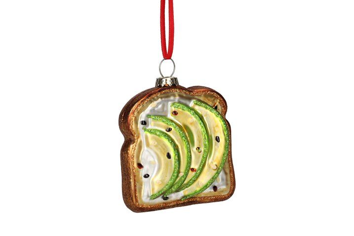 GIFTCOMPANY Christbaumkugel AVOCADO-TOAST, Farbe Braun/Grün