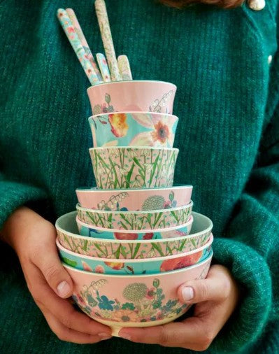 RICE Becher Melamin, Größe Medium, FLOWER COLLAGE