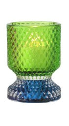 GIFTCOMPANY, Jacquard Kerzenhalter, Farbe Grün/Blau