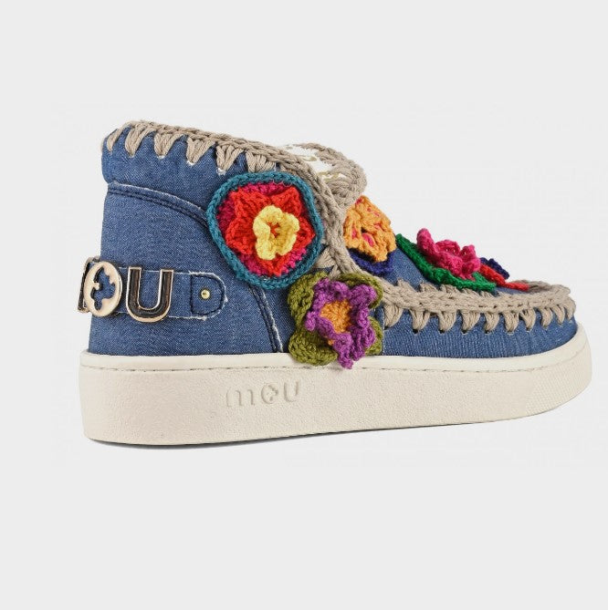 MOU Boot Summer eskimo sneaker crochet flowers, Häkelblümchen, ungefüttert