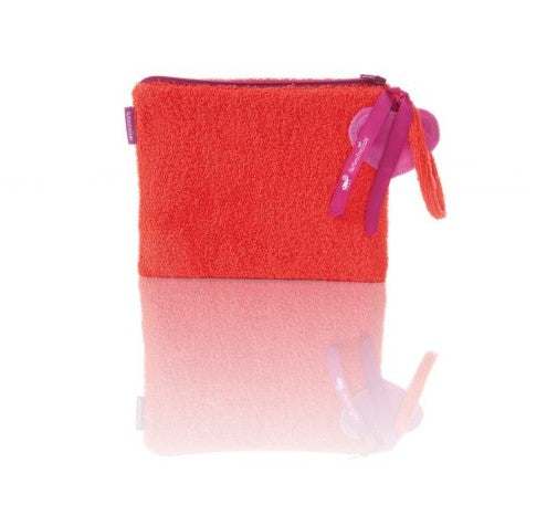 FARBENFREUNDE Frottee Clutch Tasche Blutorange