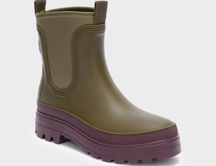 SCHOLL Gummistiefel Boots mit Filzeinlage, Farbe Khaki/Bordeaux