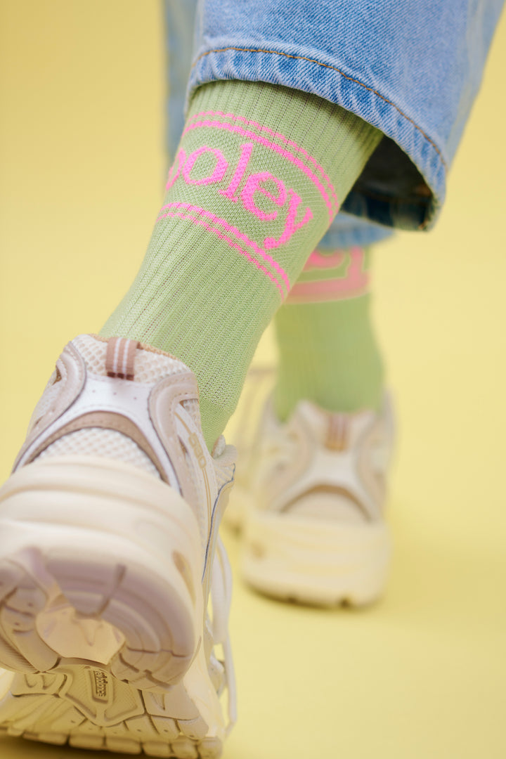 OOLEY Socken Pastel Neon Butterfly Hellgrün
