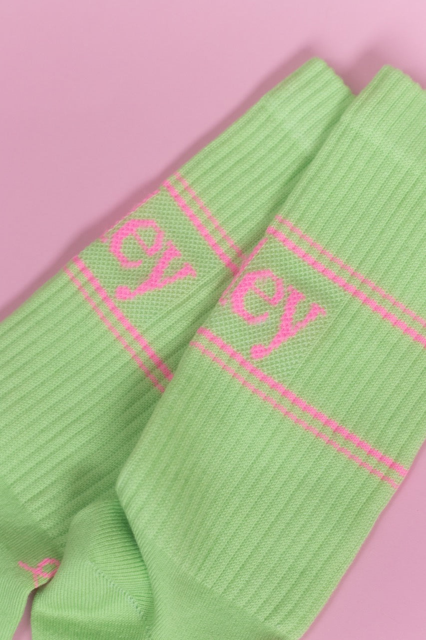 OOLEY Socken Pastel Neon Butterfly Hellgrün