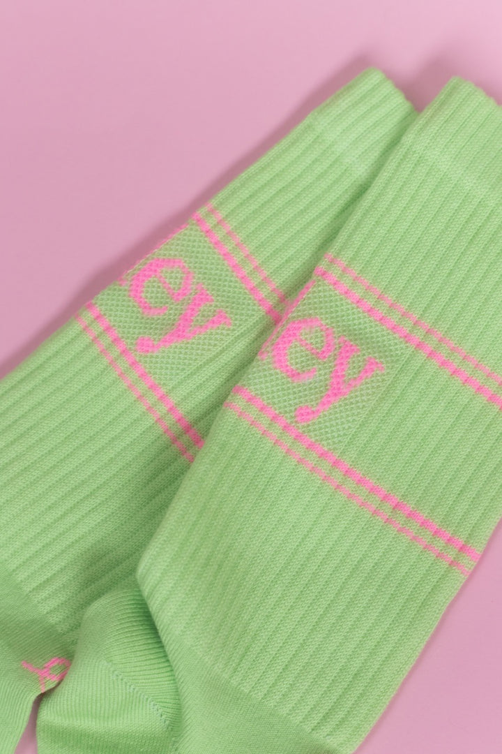 OOLEY Socken Pastel Neon Butterfly Hellgrün