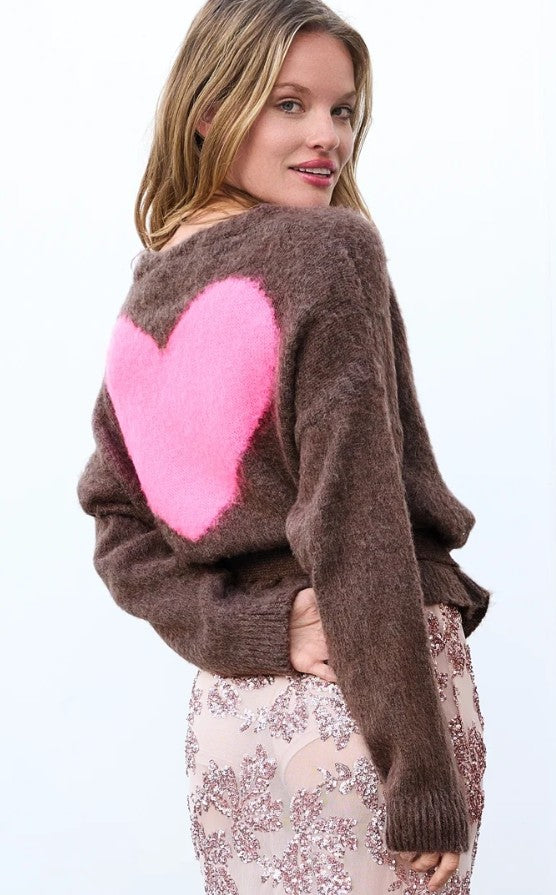 MISS GOODLIFE by FRAUKE LUDOWIG Jacke zum Binden, Modell Heart, Braun