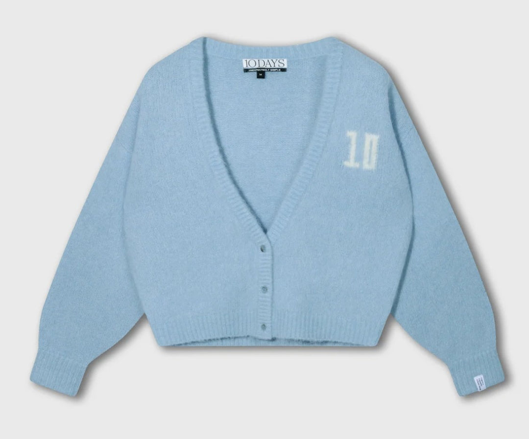 10DAYS Kuschelige Strickjacke, Cardigan 10, Farbe Hellblau