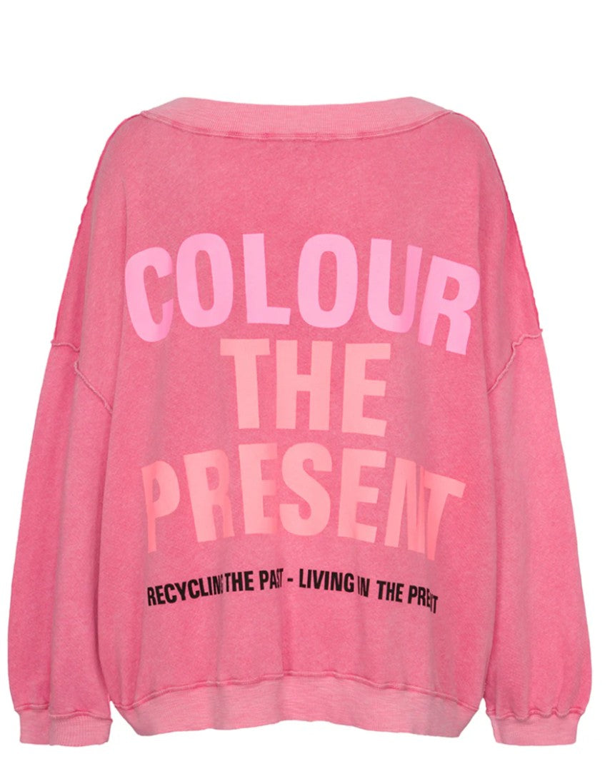LIV BERGEN Sweatshirt COLUR THE PRESENT, Farbe Pink Watermelon