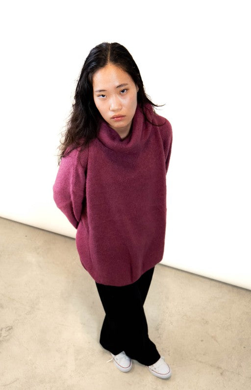 OUTRYGHT Pullover CONNY, mit Kragen, oversized, Farbe Mauve Pink