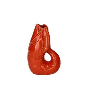 GIFTCOMPANY, Karaffe Hummer Vase, Madame Crevette, XS, Farbe Orange-Rot