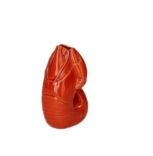 GIFTCOMPANY, Karaffe Hummer Vase, Madame Crevette, XS, Farbe Orange-Rot