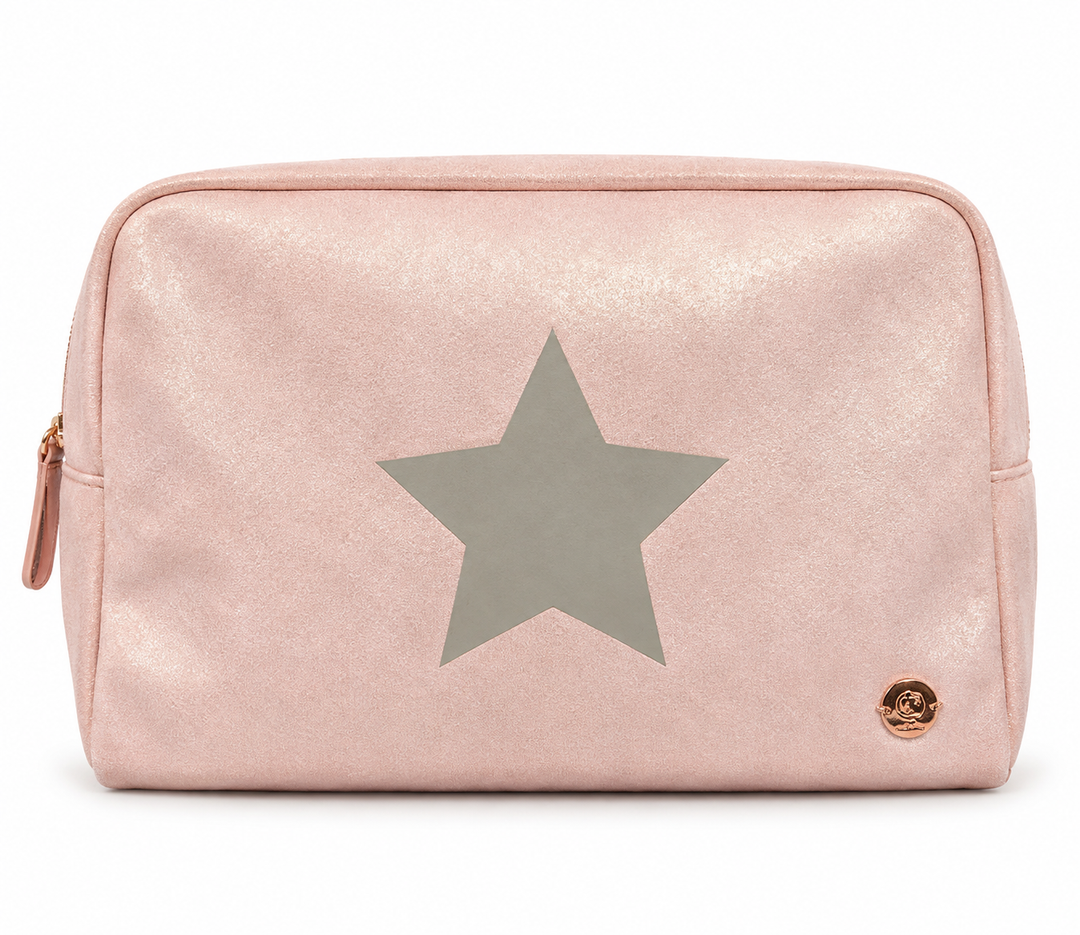 CUTE STUFF Kosmetiktasche Star Hellrosa Grau