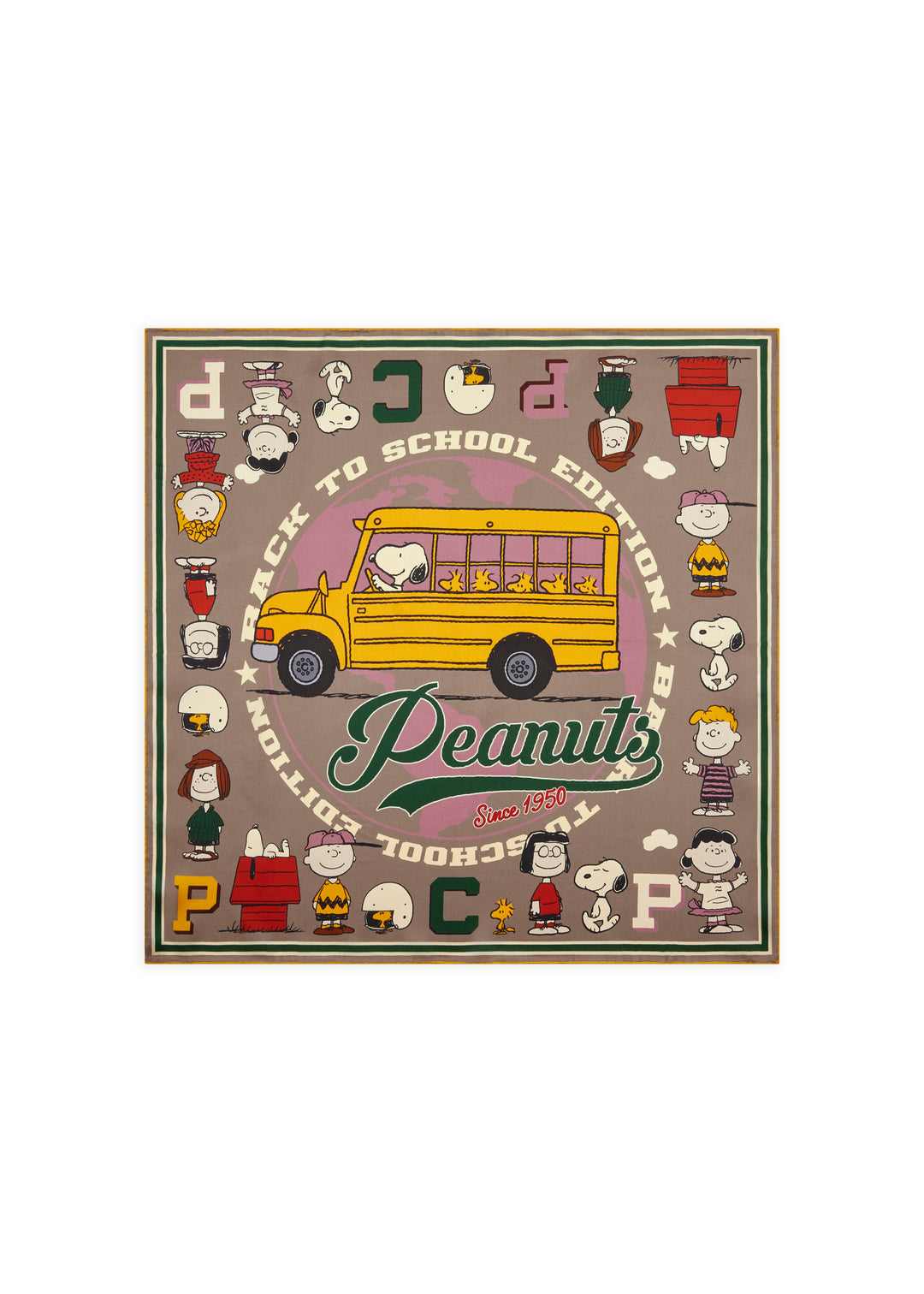 CODELLO Tuch Peanuts™ Snoopy und Freude im Schulbus