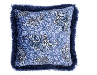 PAD CONCEPT Kissenhülle, mit oder ohne Füllung, DENIM Blue Tiger