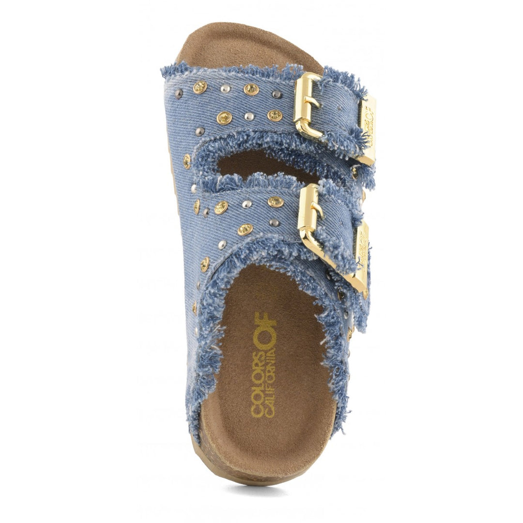 COLOURS OF CALIFORNIA Sandale mit Riemen, Farbe Denim mit Nieten