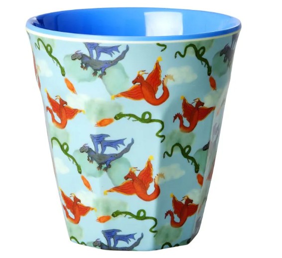 RICE Becher Melamin, Größe Medium, DRACHEN