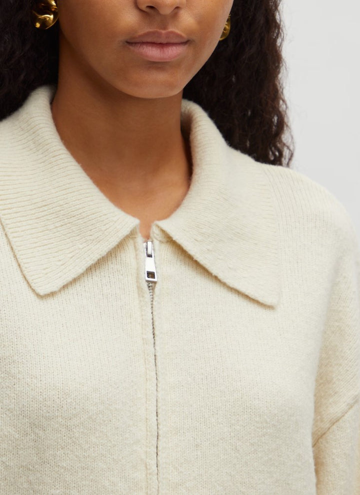EDITED Cardigan Strickjacke Edda, mit Reißverschluss, Farbe Creme