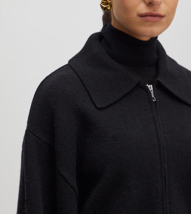 EDITED Cardigan Strickjacke Edda, mit Reißverschluss, Farbe Schwarz