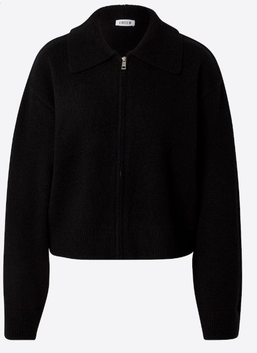 EDITED Cardigan Strickjacke Edda, mit Reißverschluss, Farbe Schwarz