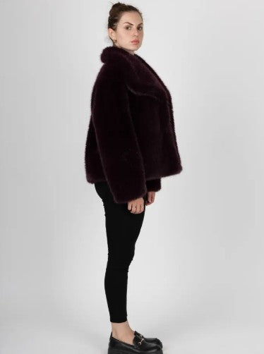 PELZJACKE Kunstfell St. Antoinne, Farbe Bordeaux Lilac