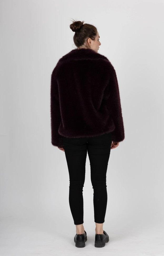 PELZJACKE Kunstfell St. Antoinne, Farbe Bordeaux Lilac