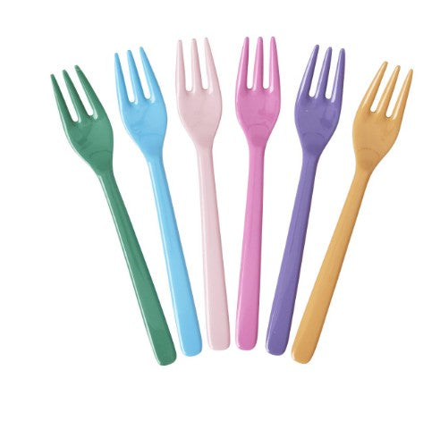 RICE Kuchengabel 6er Set Farbe Bunt