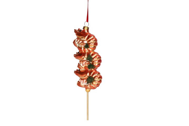 GIFTCOMPANY Christbaumkugel GARNELENSPIESS, Farbe Rot