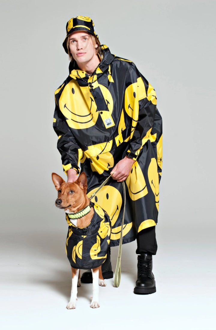 RAIN KISS Poncho smiley - the Original, Farbe Schwarz/Gelb