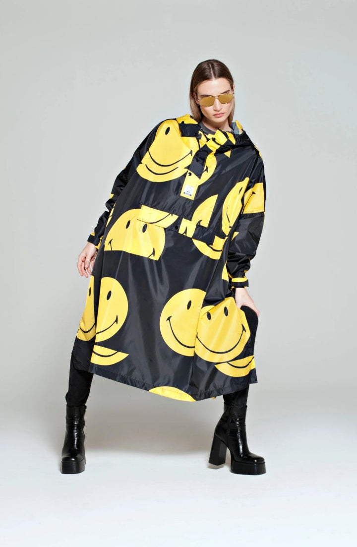RAIN KISS Poncho smiley - the Original, Farbe Schwarz/Gelb